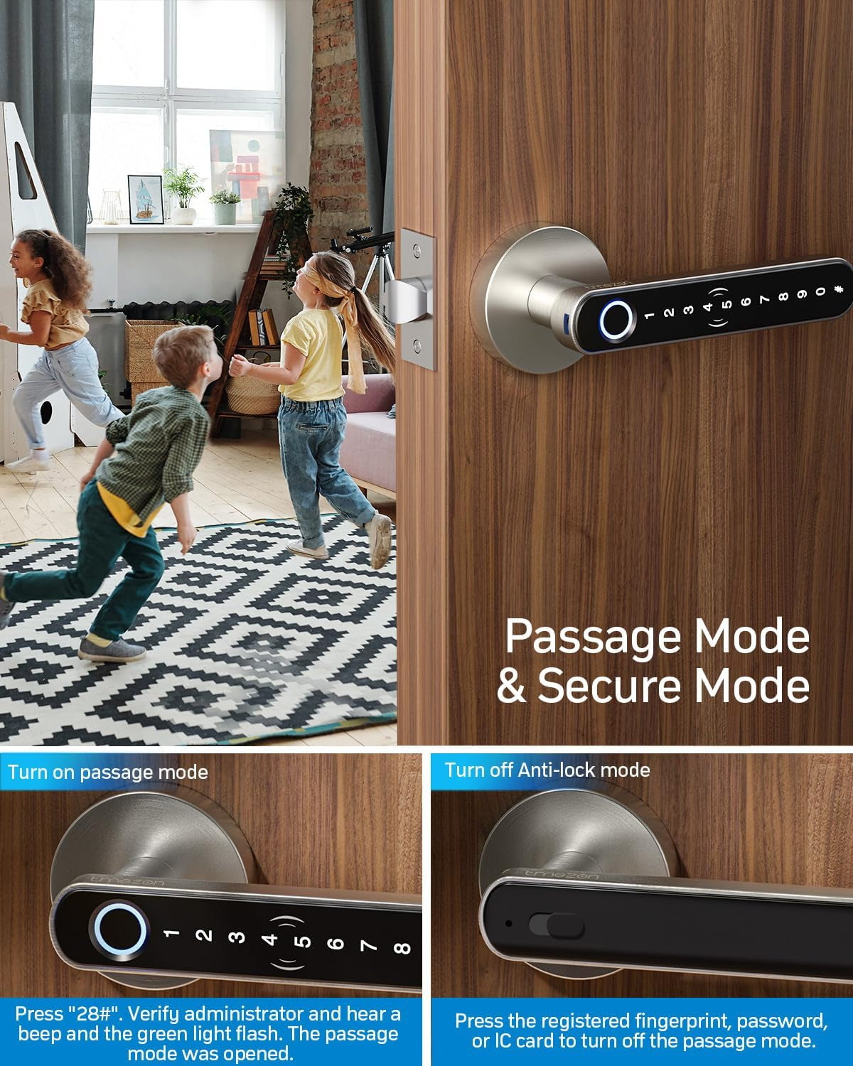 Smart Door Lock Fingerprint, Keyless