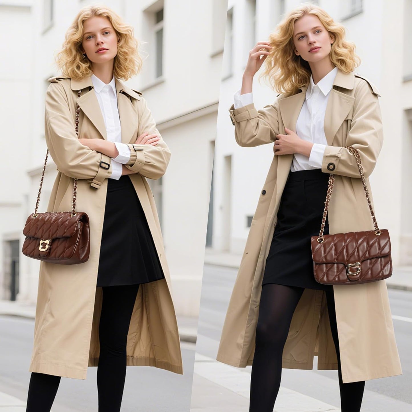 Quilted Crossbody Purse for Women Trendy