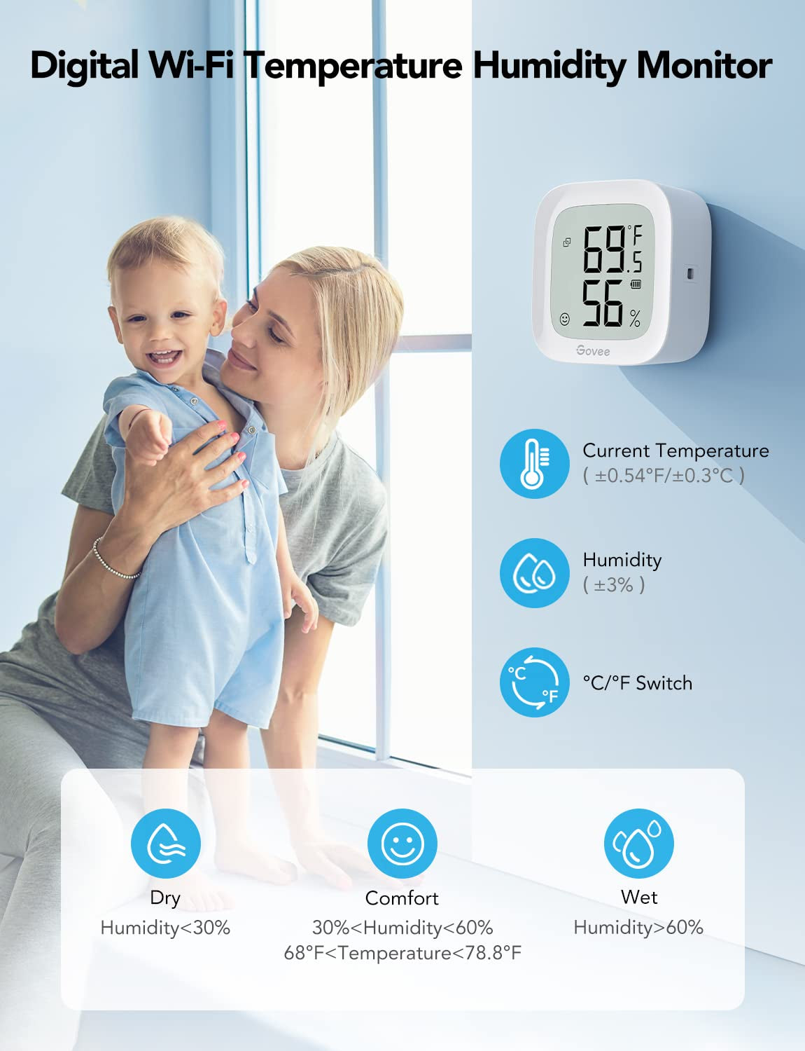 Wifi Thermometer Hygrometer H5103,indoor