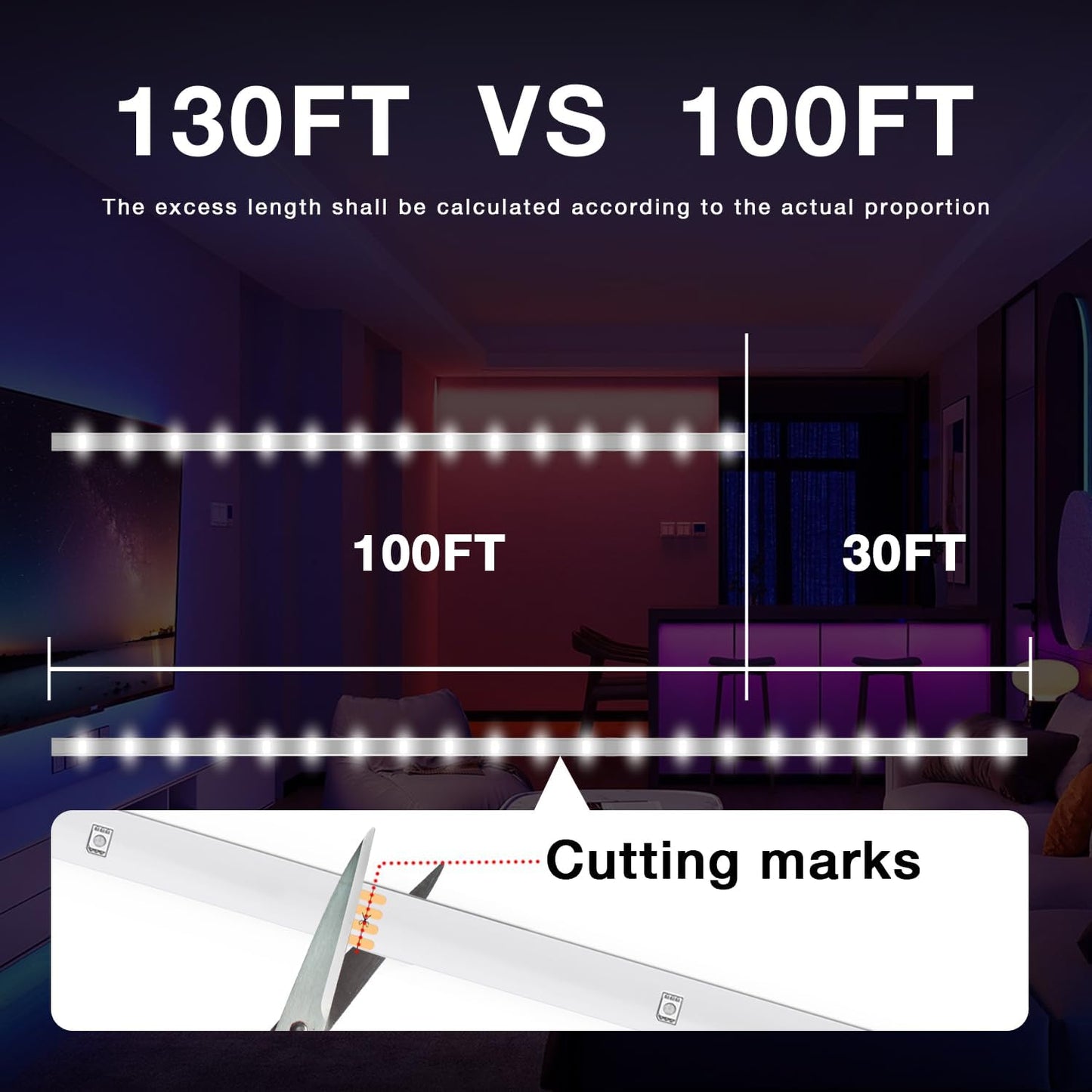 LED Strip Lights 130Ft Lights Strip