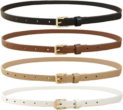 4 Pack Women Skinny Belts for Jeans