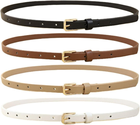 4 Pack Women Skinny Belts for Jeans