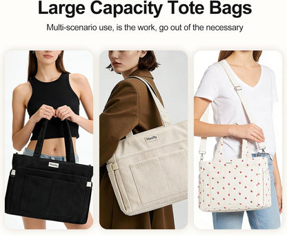 Tote Bag for Women, Corduroy Tote Bag