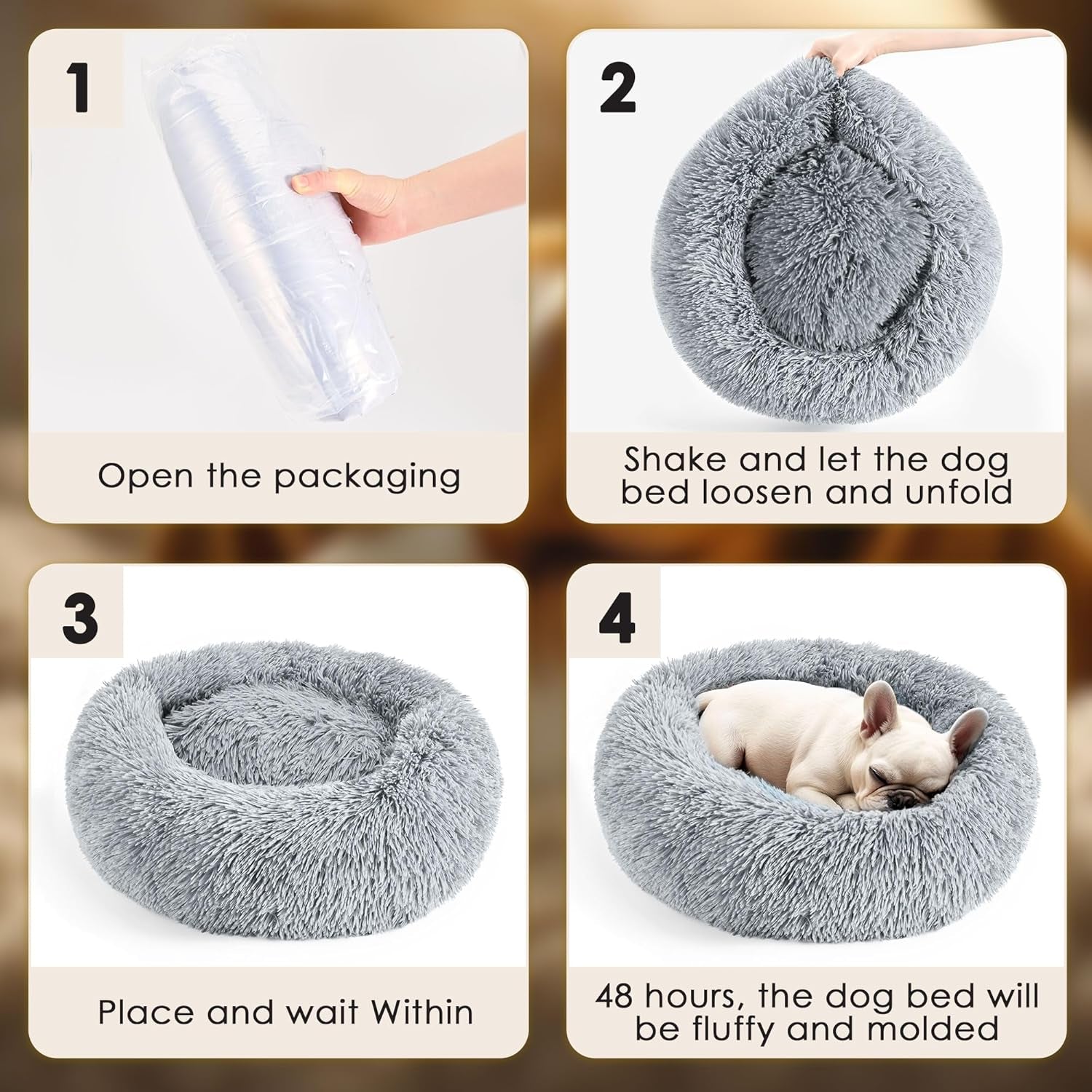 Dog & Cat Bed for Indoor Cats, 20In 