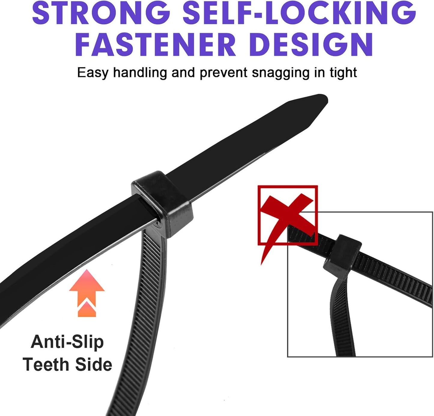 Zip Ties,1200Pcs Black Cable Zip Ties