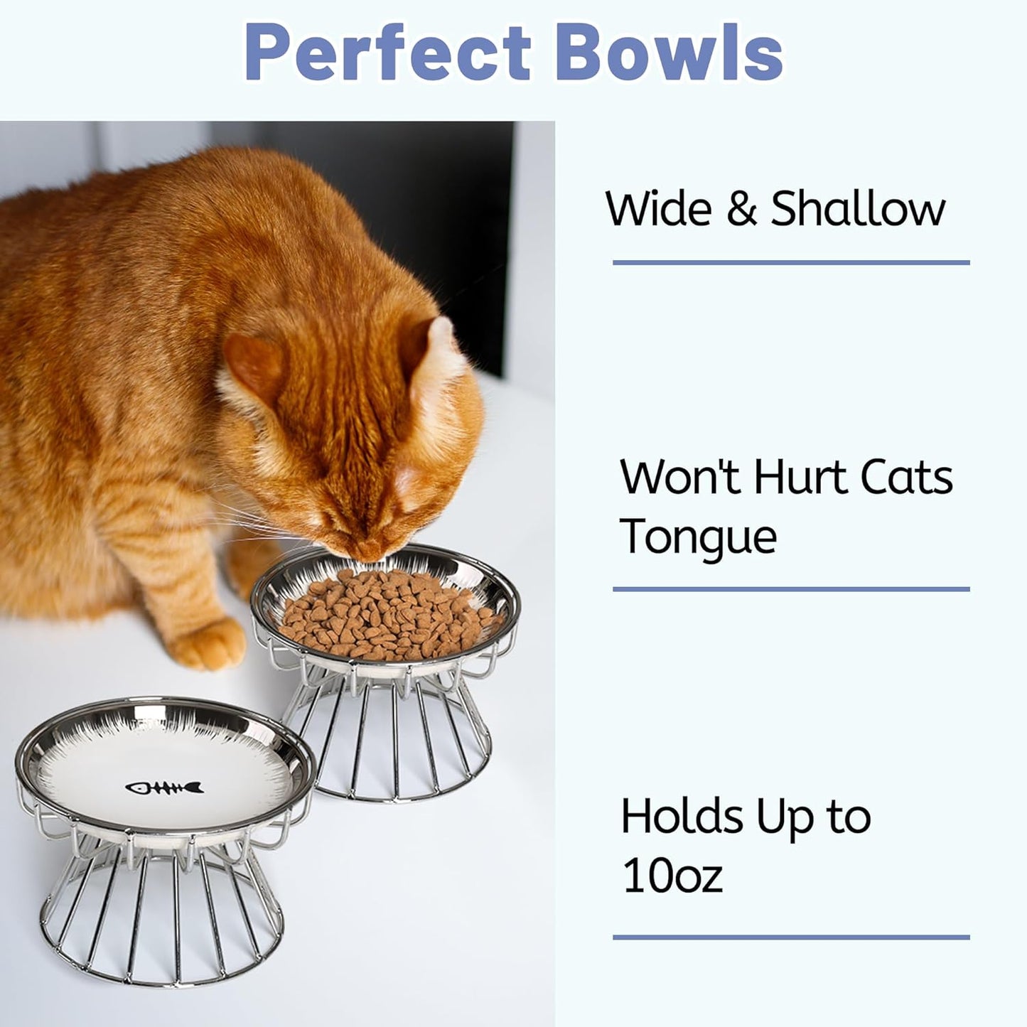 Cat Bowls, Elevated Bowl, Raised Ceramic
