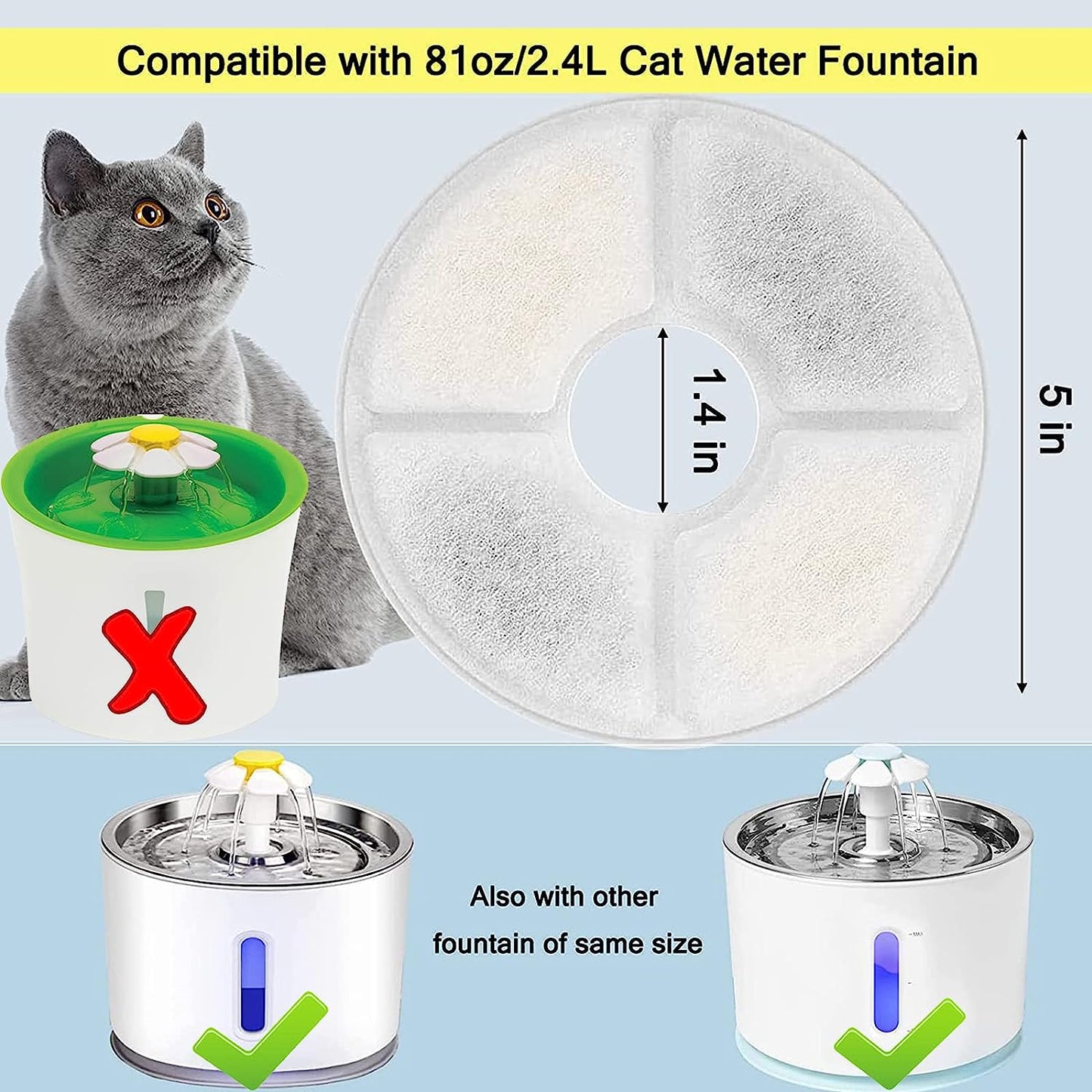 Cat/Pet Water Fountain Filters 12 Pieces