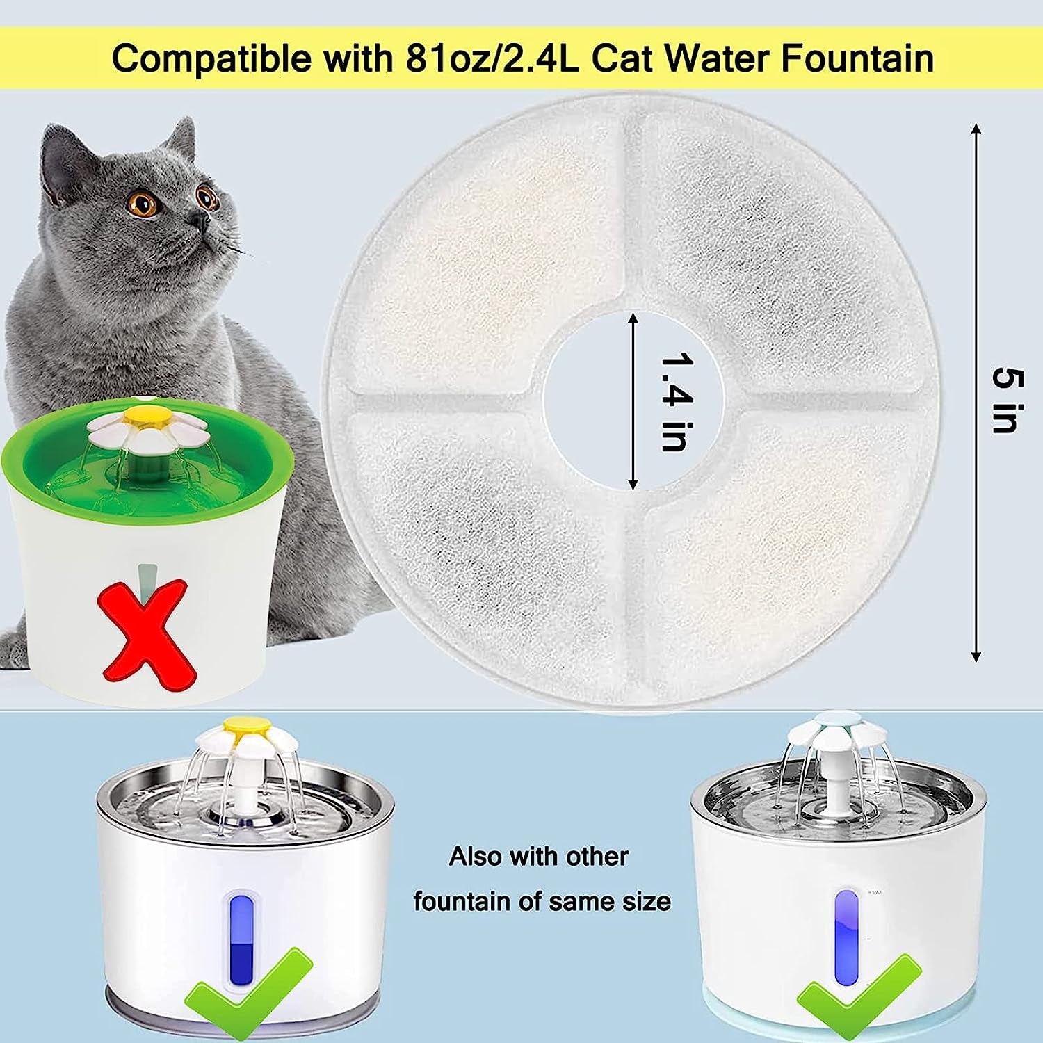 Cat/Pet Water Fountain Filters 12 Pieces