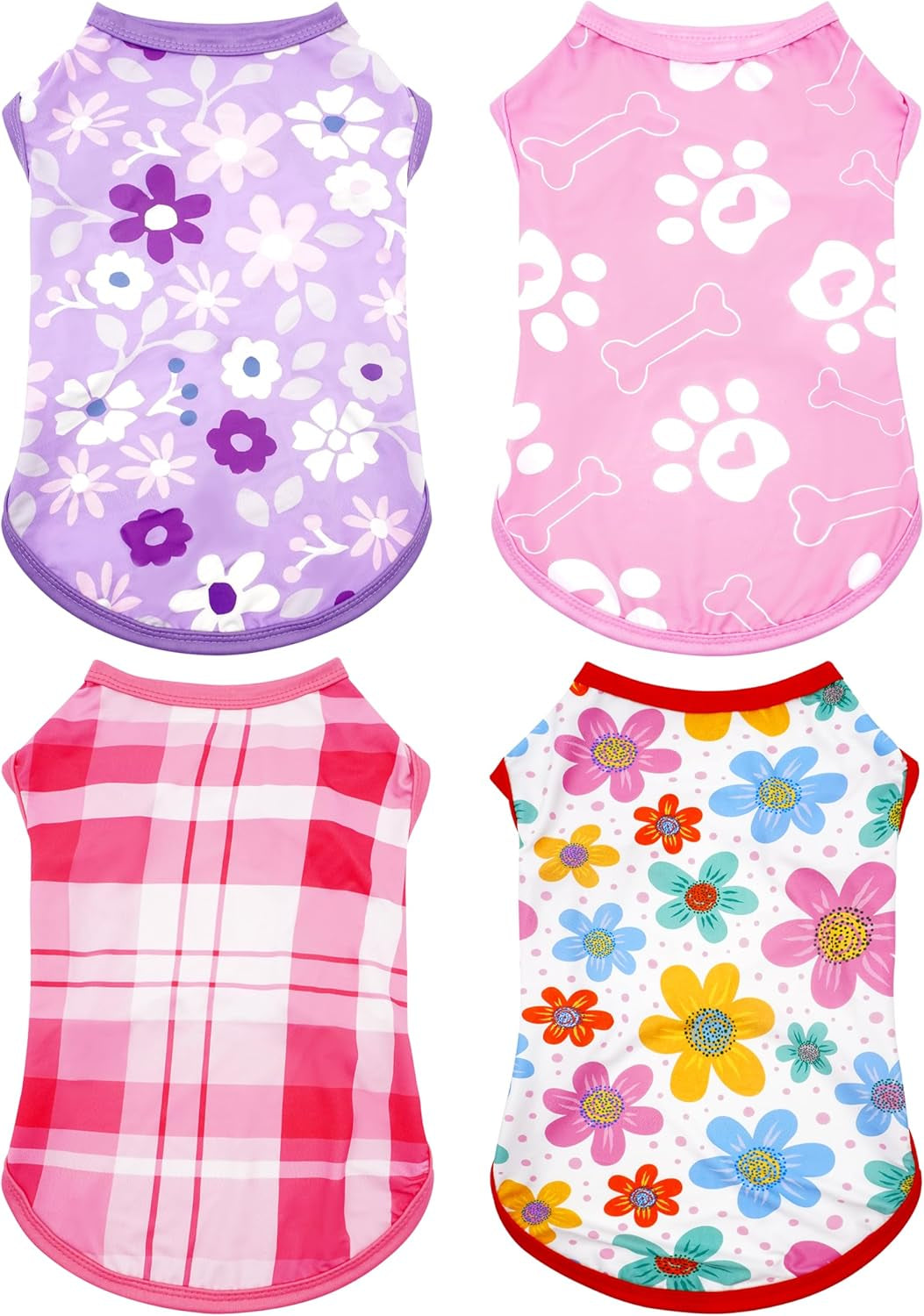 4 Pack Summer Dog Shirts Small Doggies