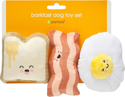 Barkfast Dog Toys, Set of 3, Plush Pet