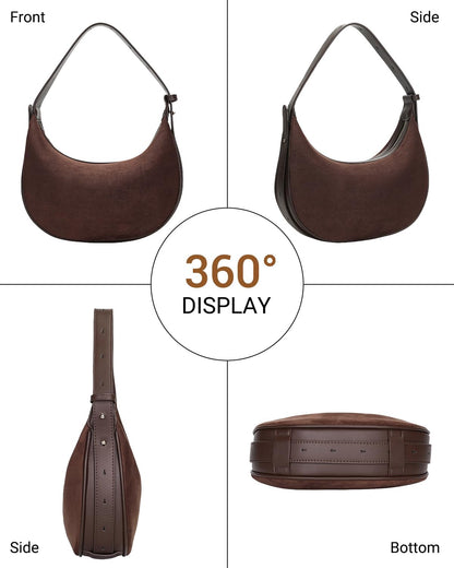 Suede Crossbody Bag Women Vintage Hobo