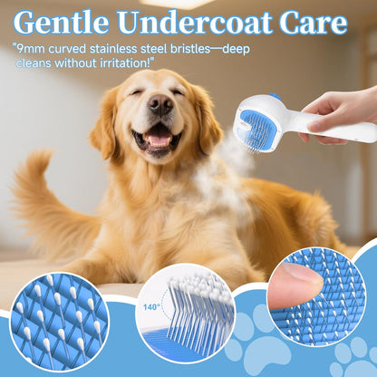 Pet Steam Brush for Dog & Cat - 3-In-1