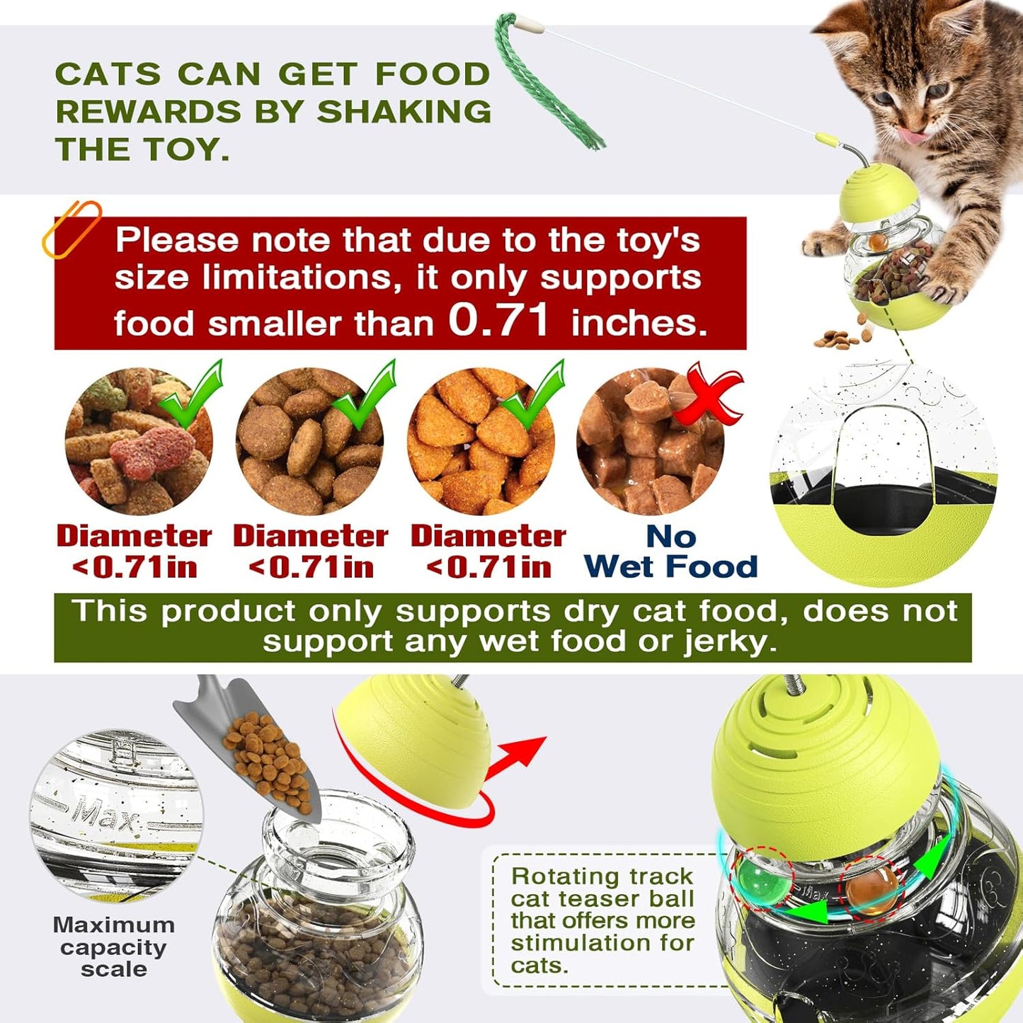 Cat Toy for Indoor Cats Wobble Treat 