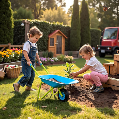 Kids Metal Wheelbarrow Child-Sized