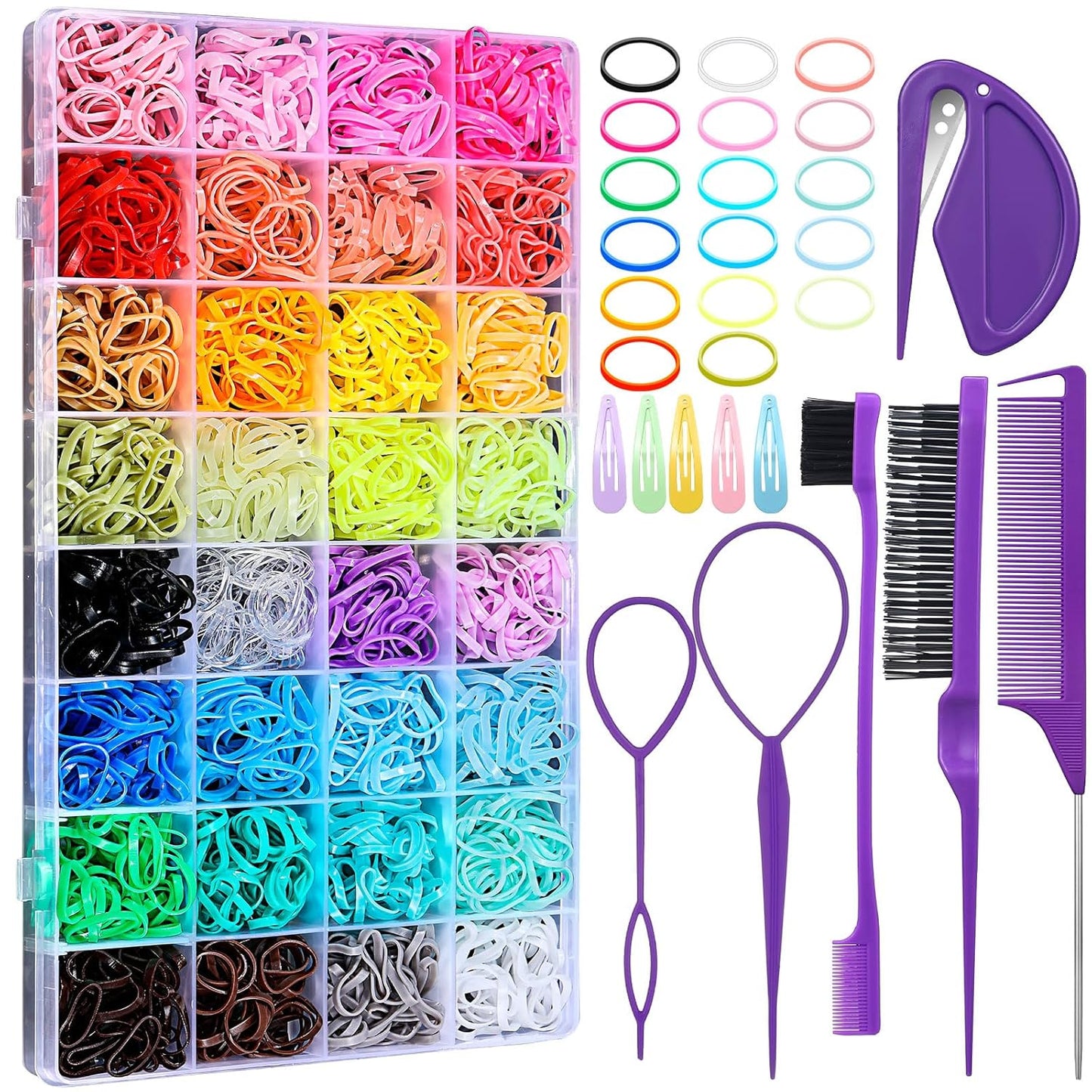 32 Colors Small Hair Rubber Bands with16