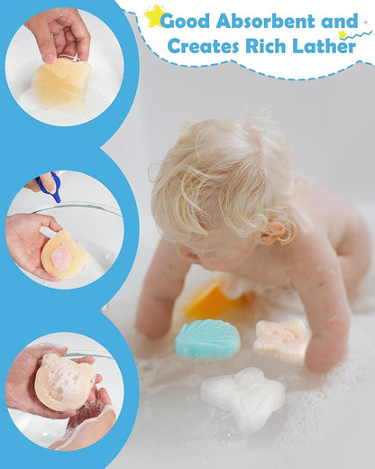 Konjac Baby Sponge for Bathing, 5Pcs 