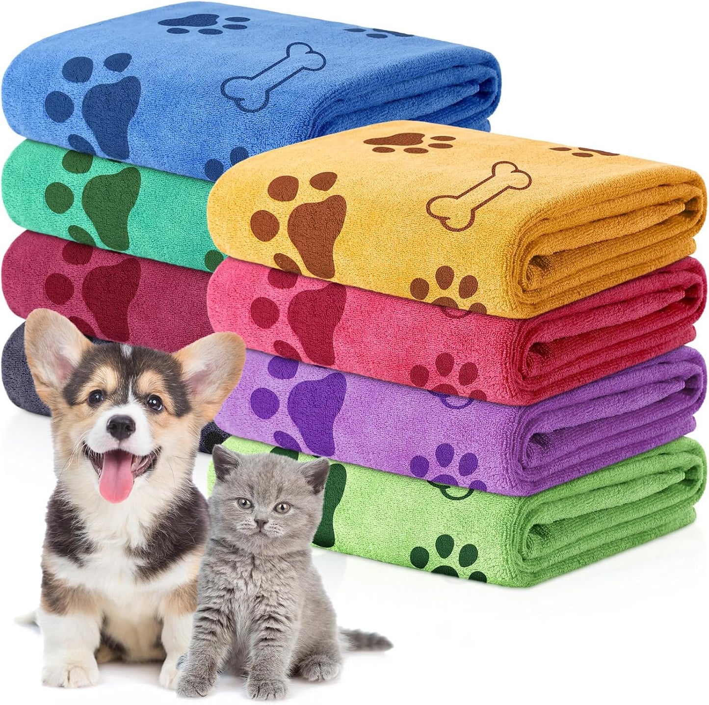 8 Pcs Dog Towels for Drying Dogs Cats 