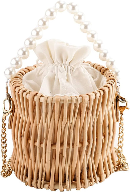 Straw Bag for Women - Wicker Small