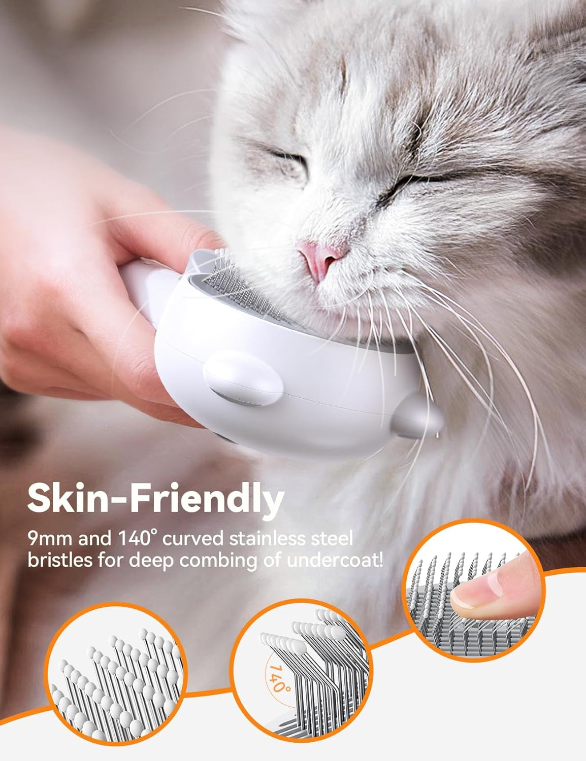 Cat Steam Brush, Brushes for Indoor Cats