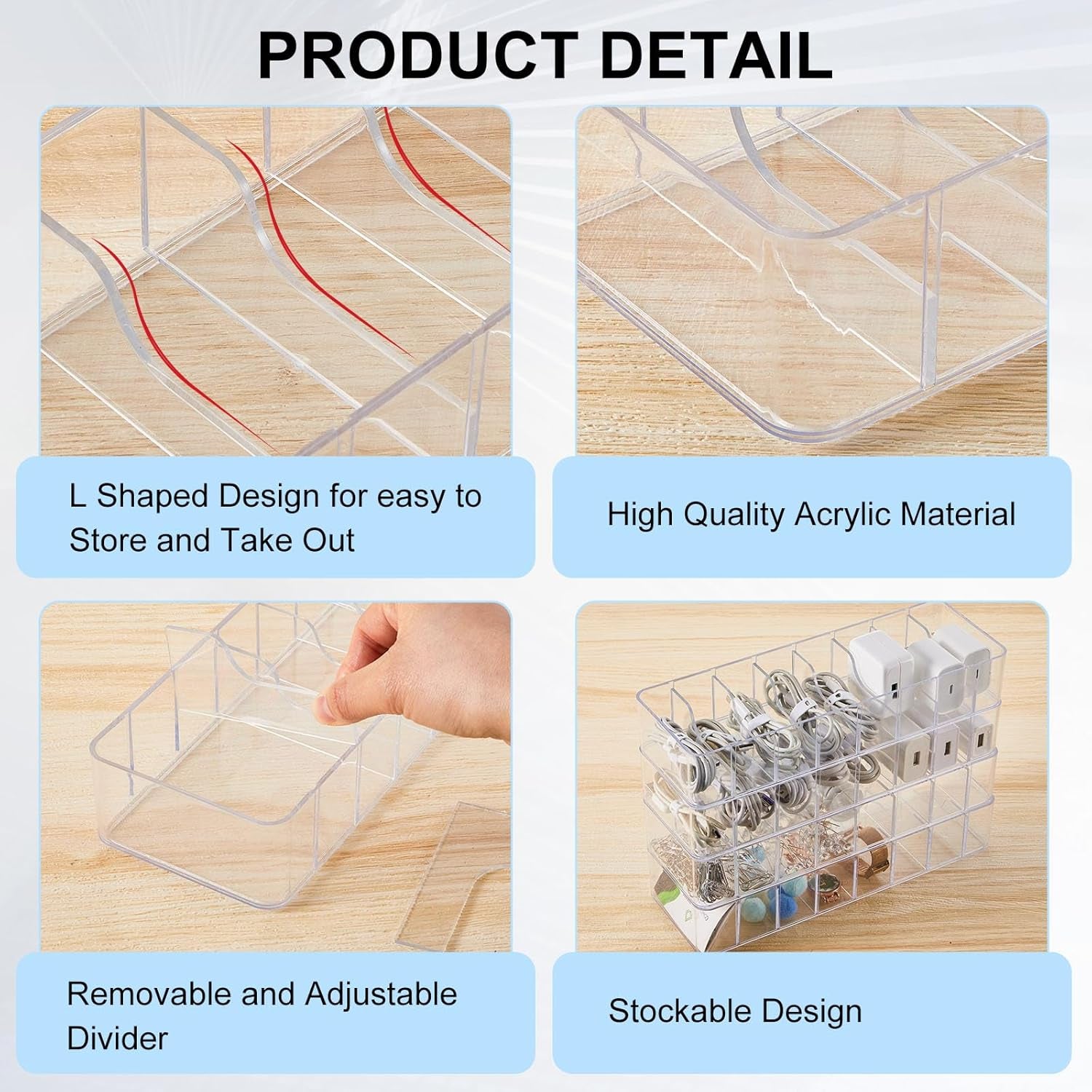 2 Pcs Cable Organizer with 20 Wire Ties