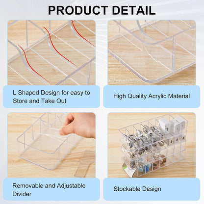 2 Pcs Cable Organizer with 20 Wire Ties