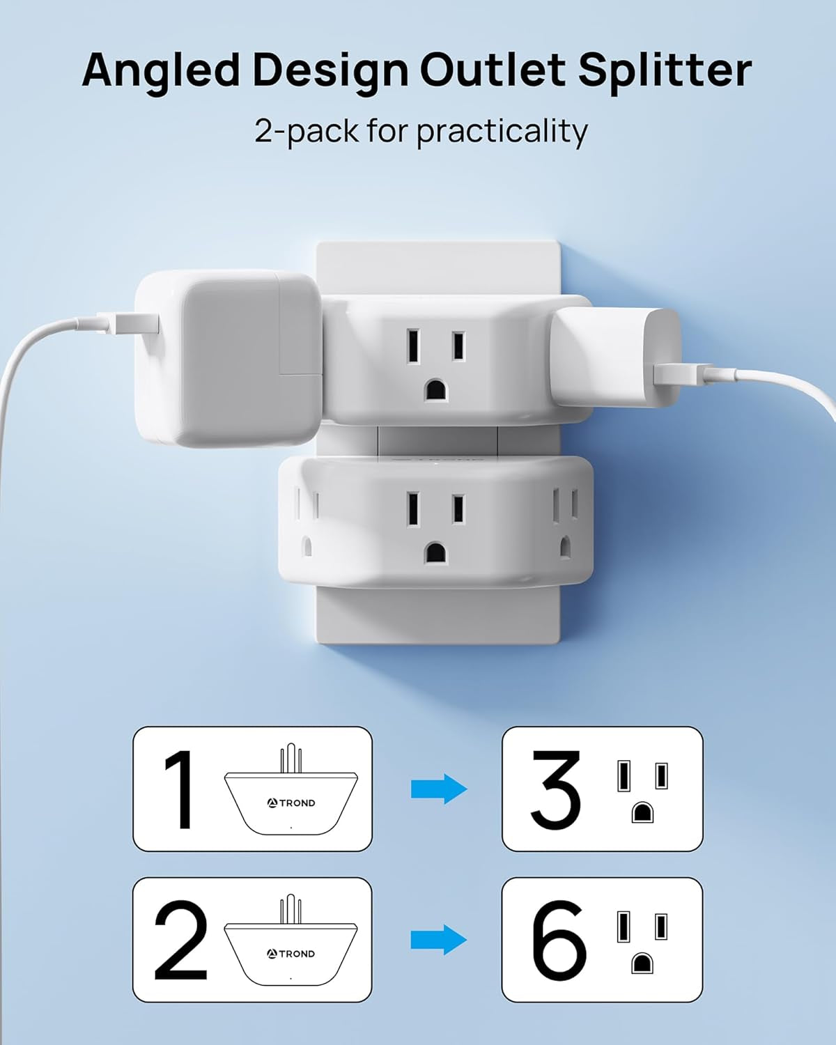 Multi Plug Outlet Extender 2 Pack 