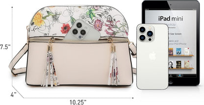Women Tassel Zipper Pocket Crossbody Bag