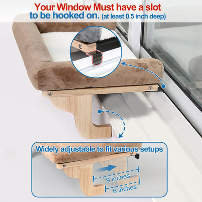 Cat Perch for Window Sill with Bolster 