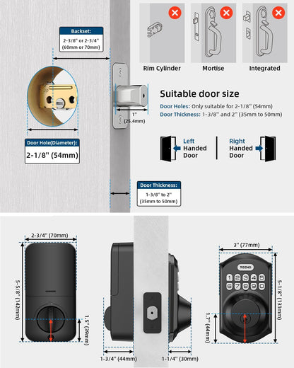 TE001 Keyless Entry Door Lock withKeypad