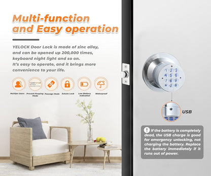 Keyless Electronic Entry Door Knob