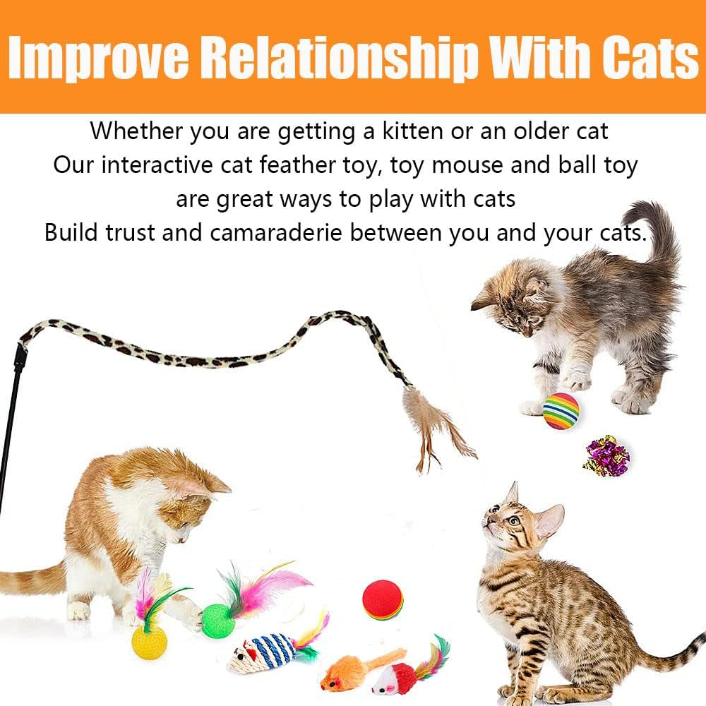 21 Pcs Cat Toys for Indoor Cats Collapsible