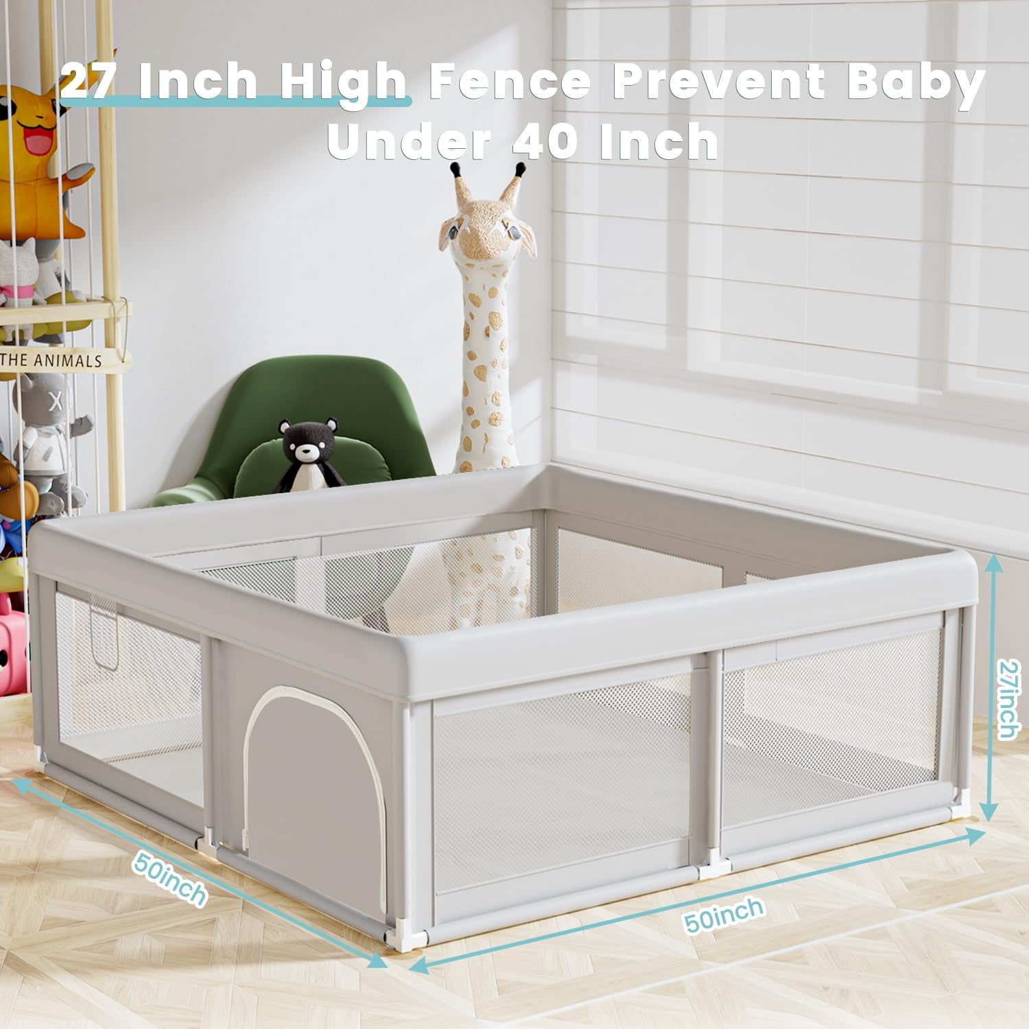 Baby Playpen 50X50 Inch, Play Pens 