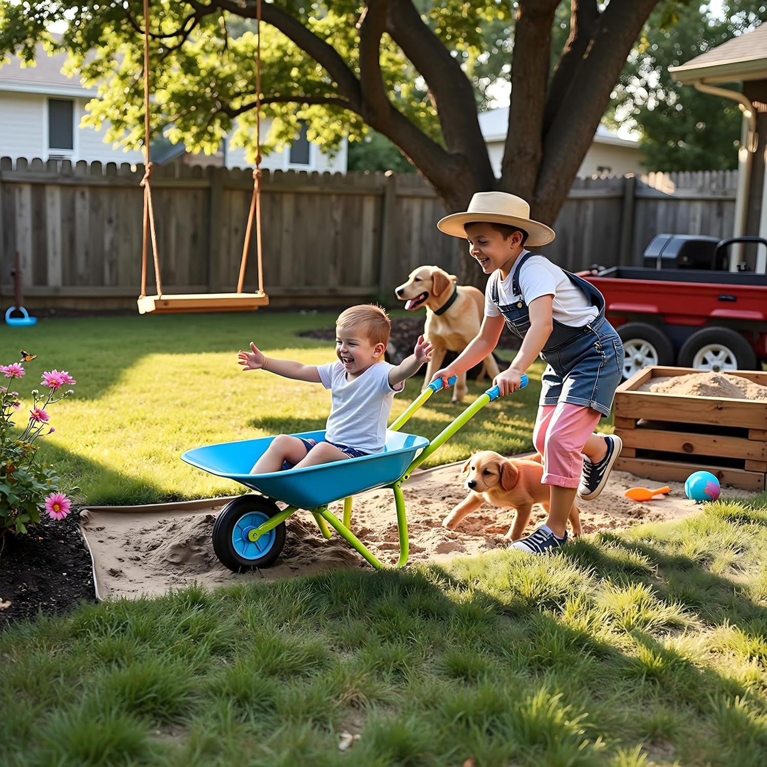 Kids Metal Wheelbarrow Child-Sized