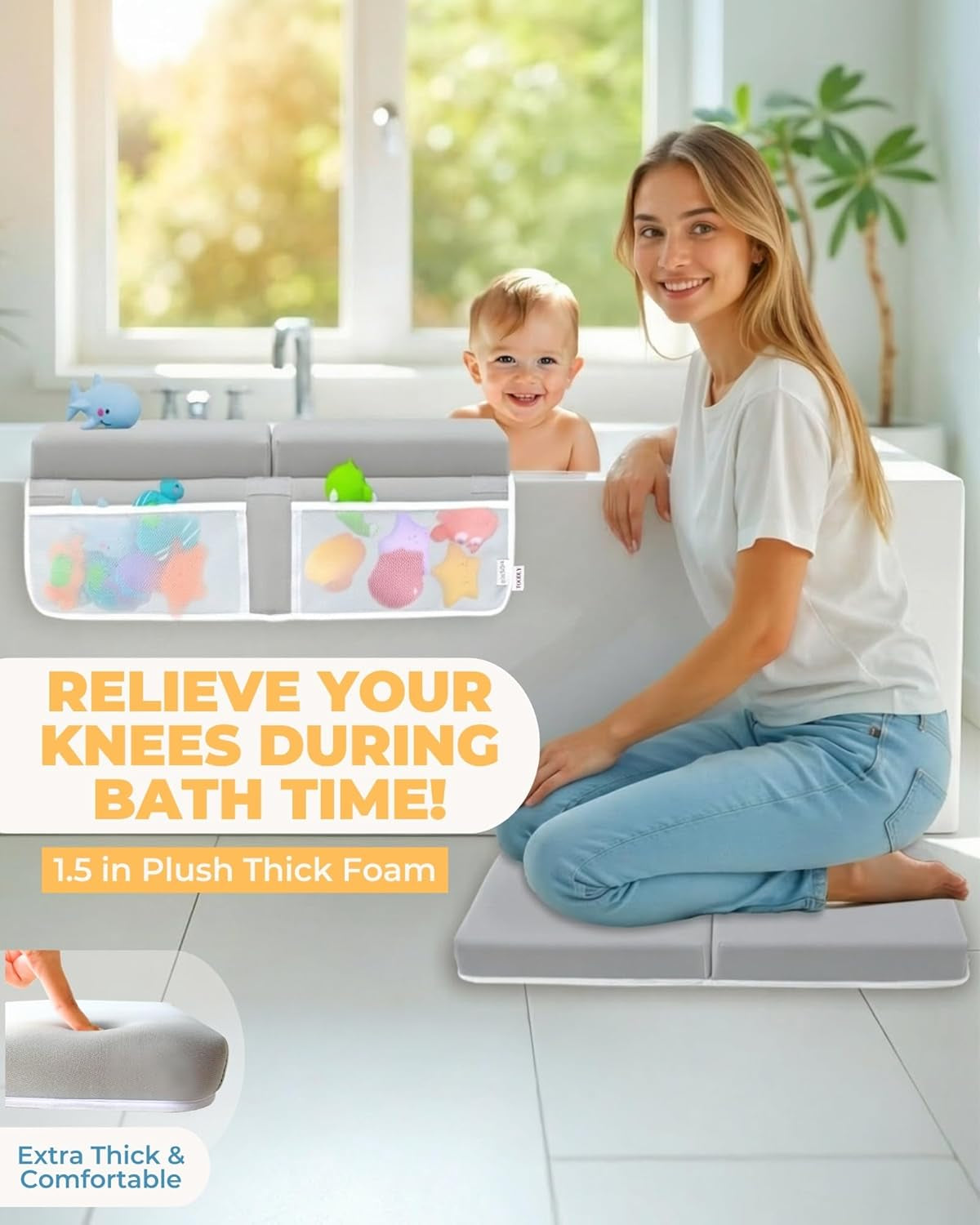 Comfortable Baby Bath Kneeler and Elbow