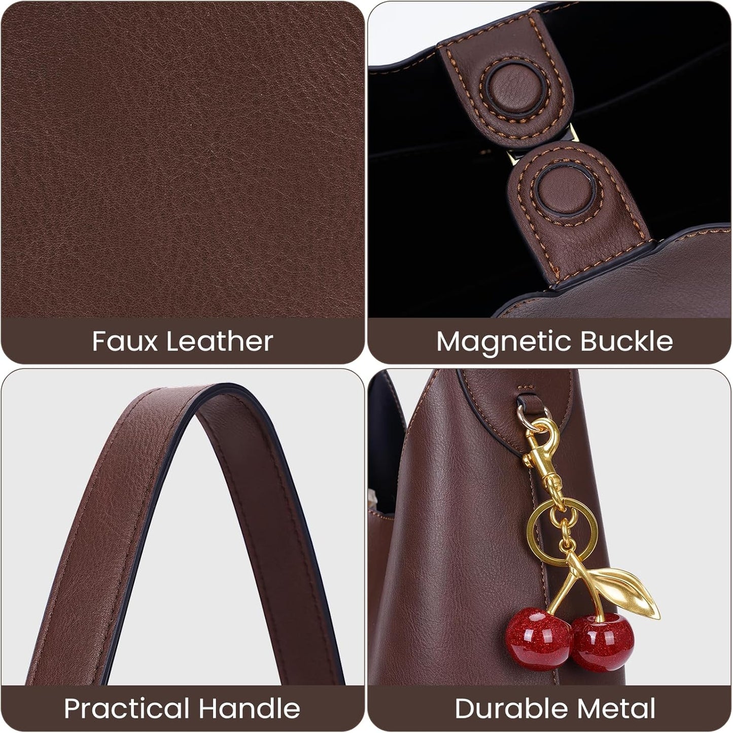 Faux Suede Hobo Bags Vegan Leather 