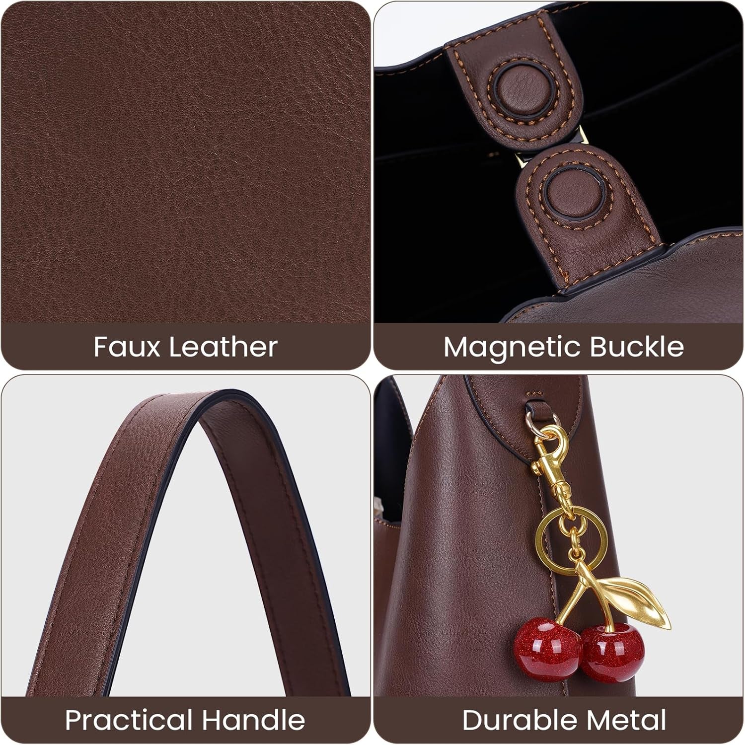Faux Suede Hobo Bags Vegan Leather 