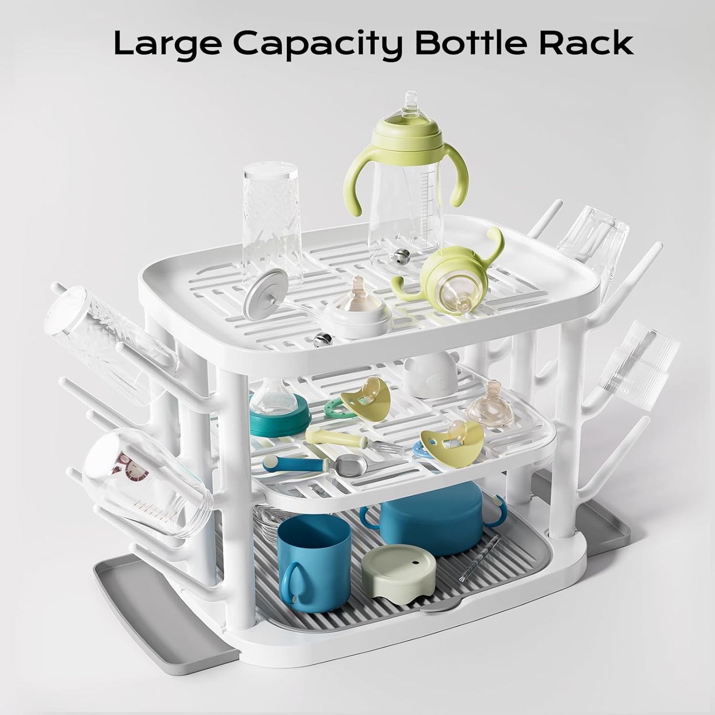 Baby Bottle Drying Rack,3-Tier Large