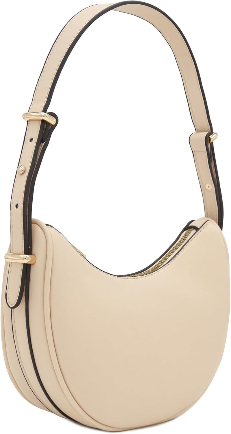 Small Crescent Smooth Faux Leather