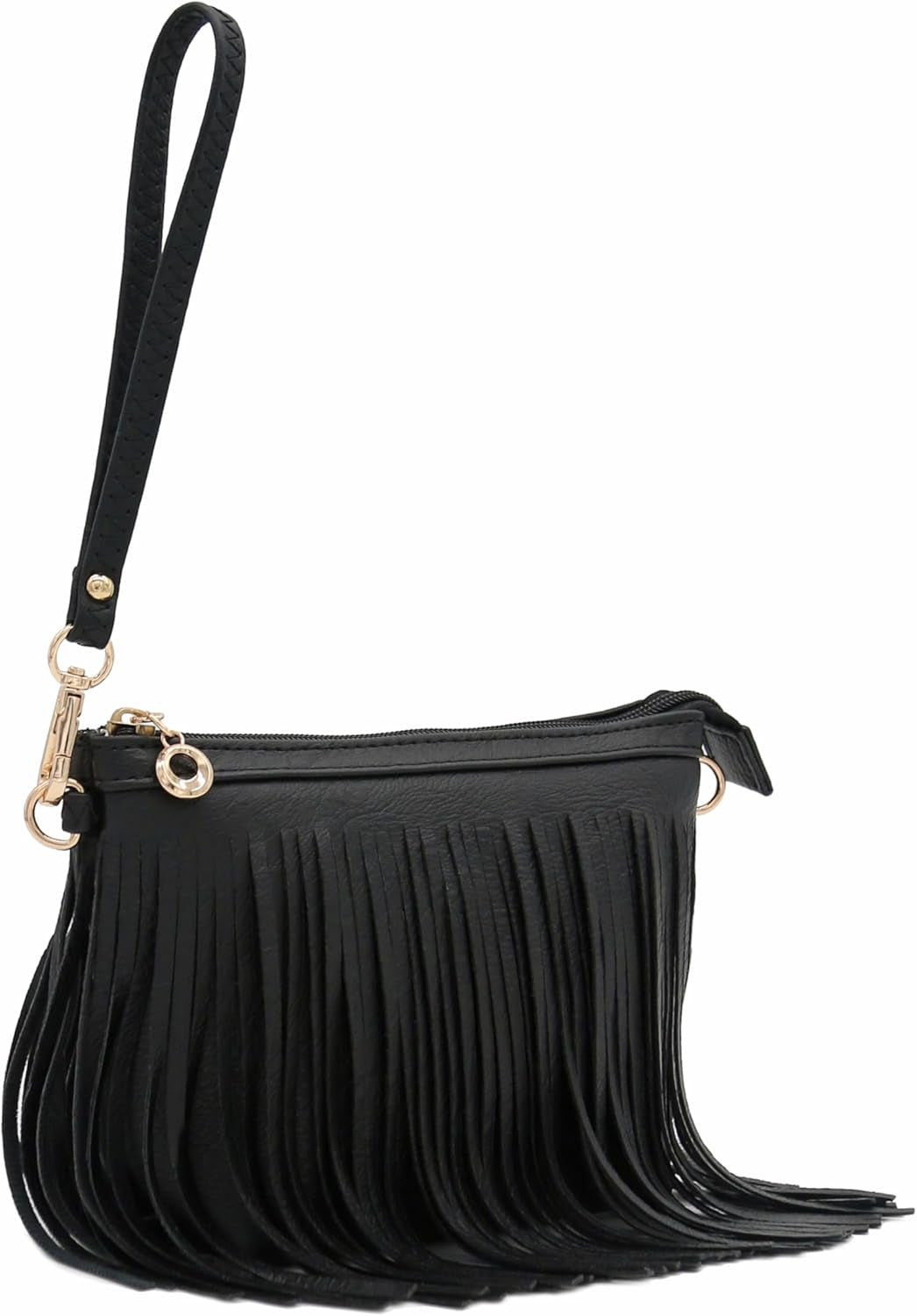 Small Fringe Crossbody Bag , Wrist Strap