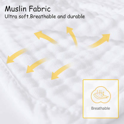 12 Pack Muslin Burp Cloths 100% Cotton