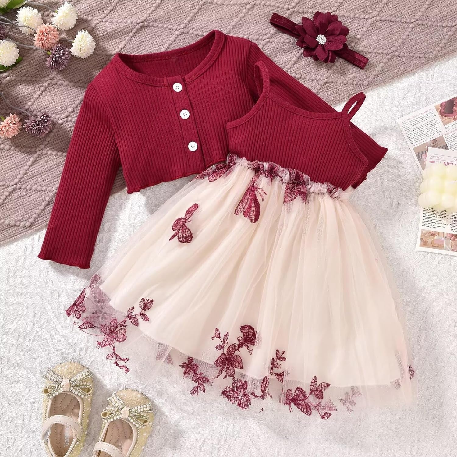 Toddler Baby Girls Tutu Dress ,Cardigan