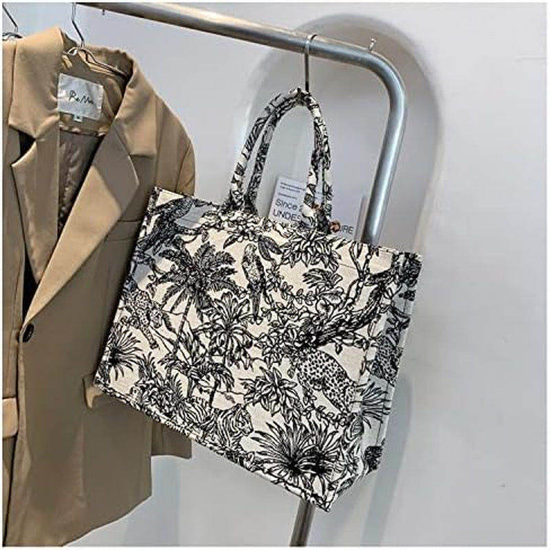 Large Capacity Handbag Linen Cotton 