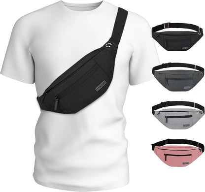 Large Crossbody Fanny Pack with 4Zipper 