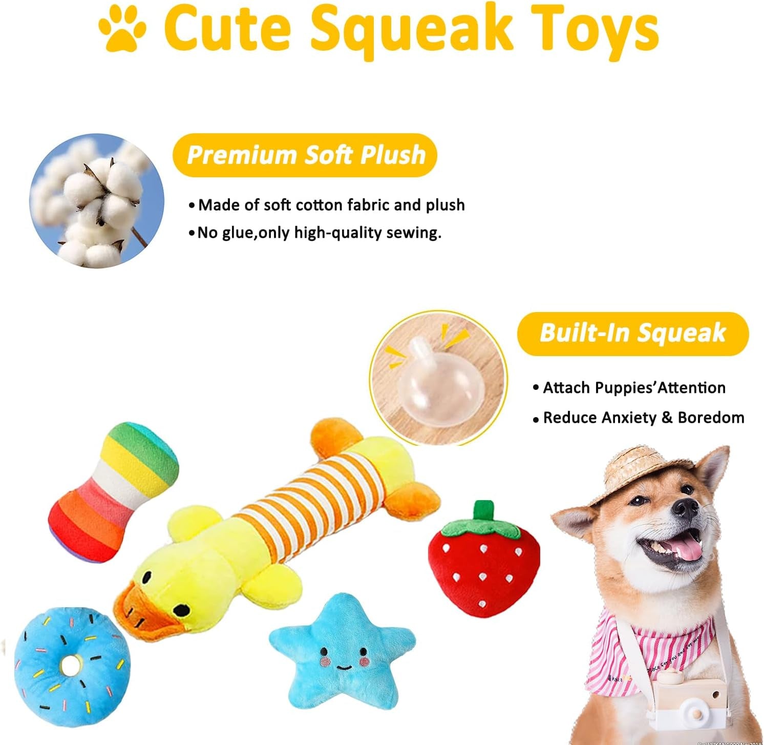 Dog Toys 25 Pack for Fun,Teeth Cleaning