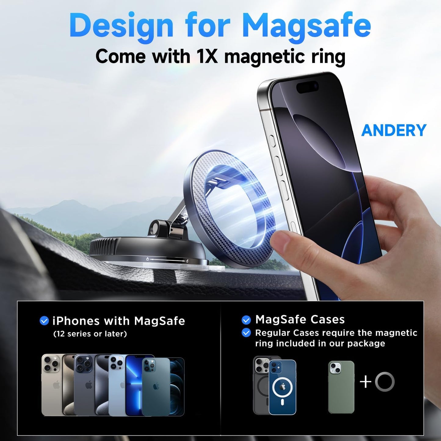 Car Phone Holder for Magsafe [78+LBS 